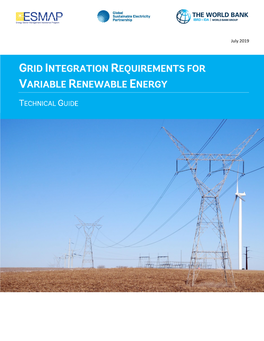 Grid Integration Requirements for Variable Renewable Energy.” ESMAP Technical Guide, World Bank, Washington, DC