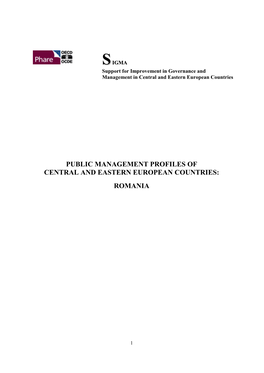 Public Management Profiles of Central and Eastern European Countries: Romania