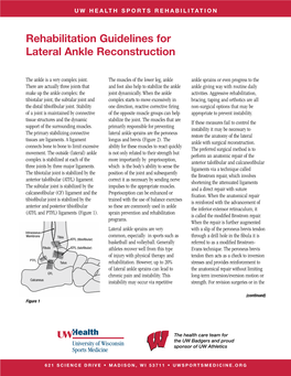 Lateral Ankle Reconstruction