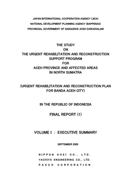 Final Report (1) Volume I : Executive Summary