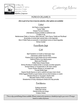 Cateringmenu