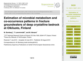 Estimation of Microbial Metabolism and Co-Occurrence Patterns