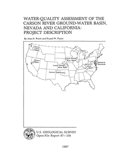 Water-Quality Assessment of the Carson River Ground-Water Basin, Nevada and California: Project Description