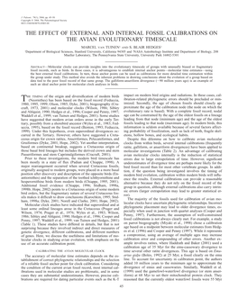 The Effect of External and Internal Fossil Calibrations on the Avian Evolutionary Timescale