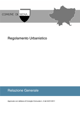 Regolamento Urbanistico Relazione Generale