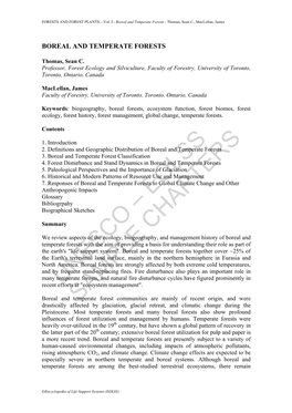 Boreal and Temperate Forests - Thomas, Sean C., Maclellan, James