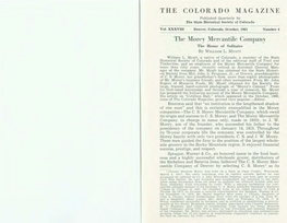 THE COLORADO MAG AZINE Published Quarterly by the State Historical Society of Colorado