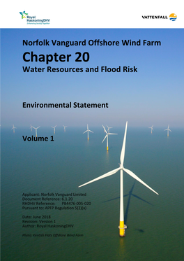 Norfolk Vanguard Offshore Wind Farm Chapter 20 Water Resources and Flood Risk Environmental Statement Volume 1