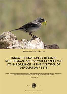 Insect Predation by Birds in Mediterranean Oak Woodlands and Its Importance in the Control of Defoliator Pests
