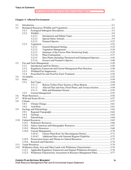 Draft Resource Management Plan and Environmental Impact Statement TABLE of CONTENTS