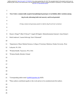 Commercially-Acquired Morphological Genotypes Reveal Hidden Allele Variation Among