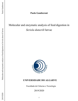 Molecular and Enzymatic Analysis of Feed Digestion in Seriola Dumerili Larvae
