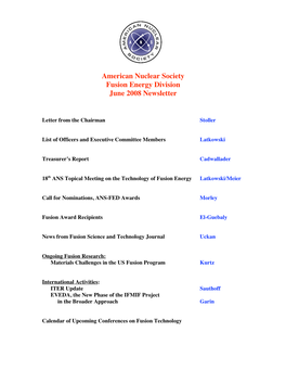 FED ANS June 08 Newsletter