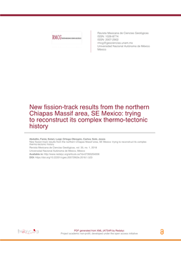 New Fission-Track Results from the Northern Chiapas Massif Area, SE Mexico: Trying to Reconstruct Its Complex Thermo-Tectonic History