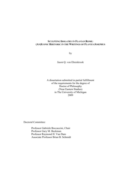 By Jason Q. Von Ehrenkrook a Dissertation Submitted in Partial