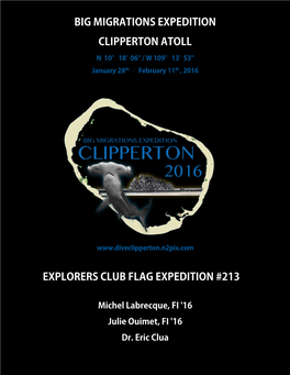Big Migrations Expedition Clipperton Atoll Explorers Club Flag Expedition #213