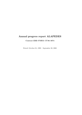 Annual Progress Report ALAPEDES