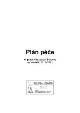 Plán Péče O PR Bukovec, 2012-2021