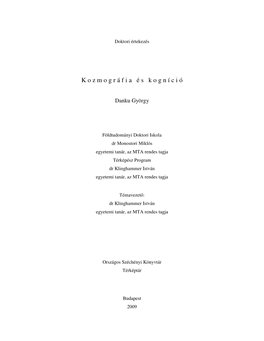 Kozmográfia És Kogníció (PDF)