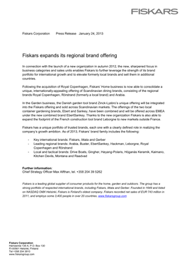 Fiskars Expands Its Regional Brand Offering