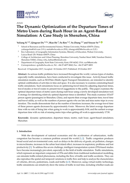 The Dynamic Optimization of the Departure Times of Metro Users During Rush Hour in an Agent-Based Simulation: a Case Study in Shenzhen, China