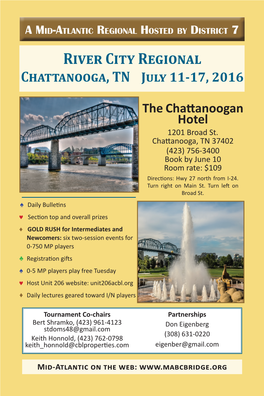 River City Regional Chattanooga, TN July 11-17, 2016