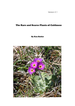 The Rare and Scarce Plants of Caithness