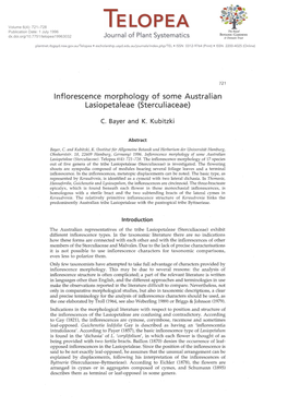 Inflorescence Morphology of Some Australian Lasiopetaleae (Sterculiaceae)