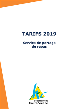 Tarifs 2019 – Portage De Repas