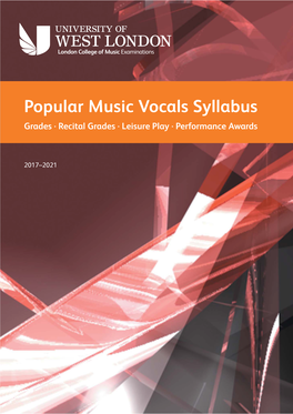 Popular Music Vocals Syllabus Grades · Recital Grades · Leisure Play · Performance Awards