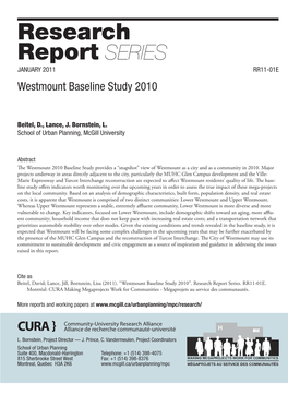 Westmount Baseline Study 2010