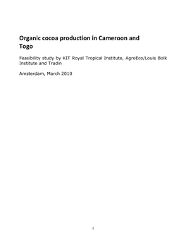 Organic Cocoa Production in Cameroon and Togo