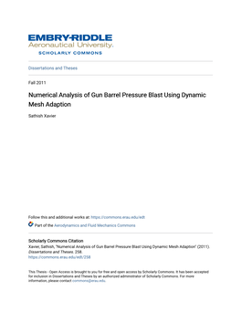 Numerical Analysis of Gun Barrel Pressure Blast Using Dynamic Mesh Adaption