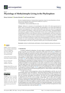 Physiology of Methylotrophs Living in the Phyllosphere