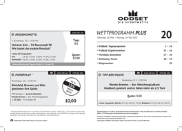 WETTPROGRAMM PLUS Dienstag, 18