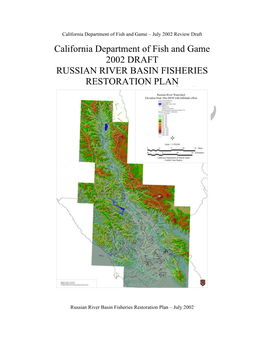 California Department of Fish and Game (CDFG). 2002