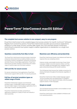 Powerterm® Lnterconnect Macos Edition