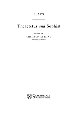 Theaetetus and Sophist