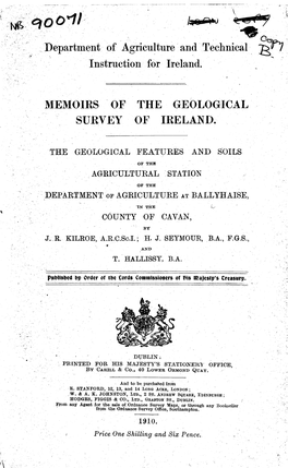 The Geological Features and Soils of the Agricultural Station of The