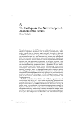 The Earthquake That Never Happened: Analysis of the Results Michael Gallagher
