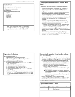 Control Flow Ordering Program Execution