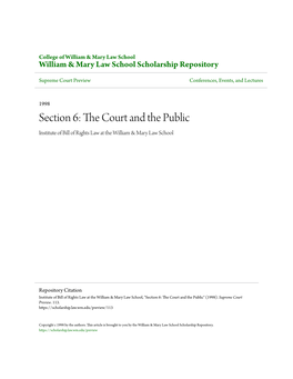 Section 6: the Court and the Public