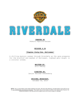 Riverdale As the Gang Prepares for the Mischief and Mayhem of Halloween