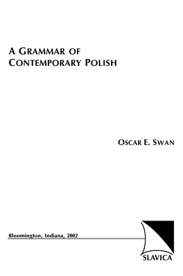 A Grammar of Contemporary Polish