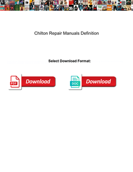 Chilton Repair Manuals Definition