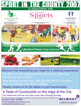 SPORT in the COUNTY 2007 in Association with Sportsherefordshire COUNCIL
