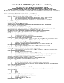 Zoom Review Outline