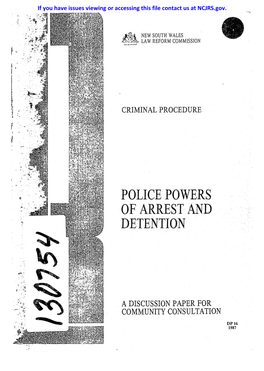 Police P:Owers, of Arre'stand D'etentton