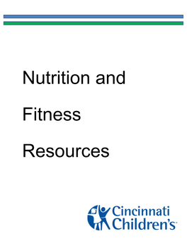 Nutrition and Fitness Resources