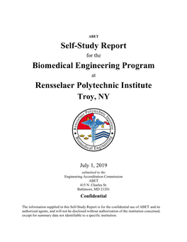 Self-Study Report Biomedical Engineering Program Rensselaer